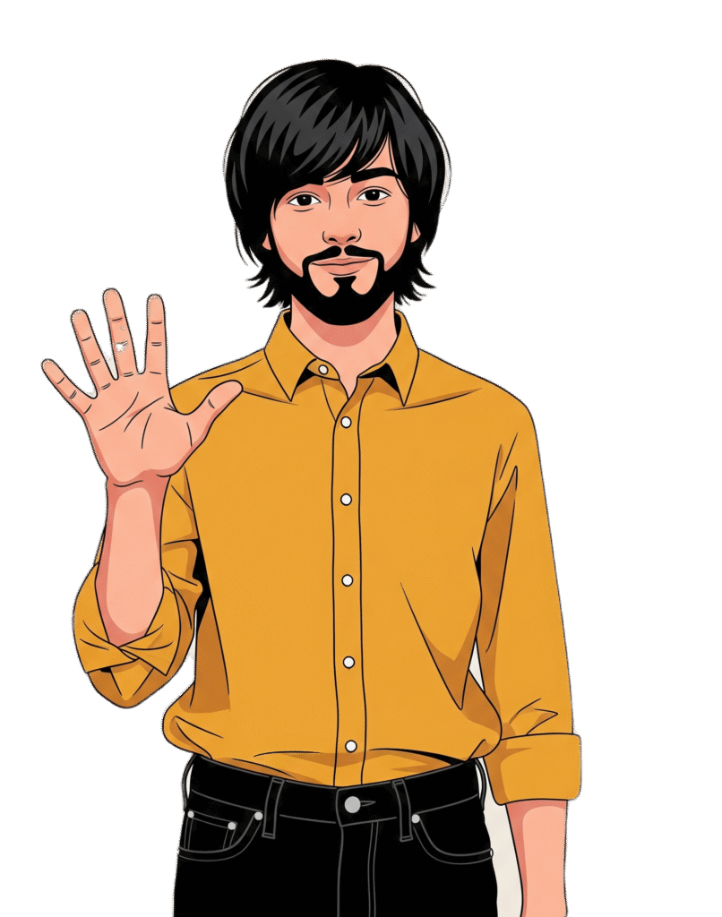 Illustrazione vettoriale di Enrico Franco web designer, che saluta e rappresenta il professionista dietro il sito.